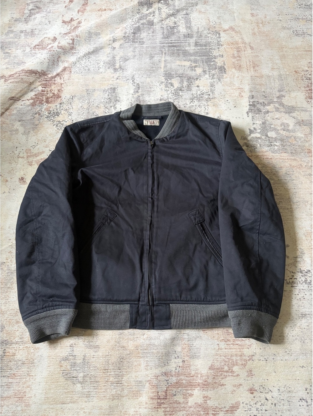 Wallace and Barnes men’s wool lined bomber jacket navy